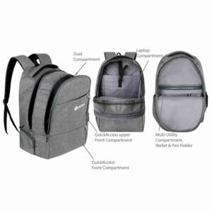 gray backpack manufactured by carrizo
